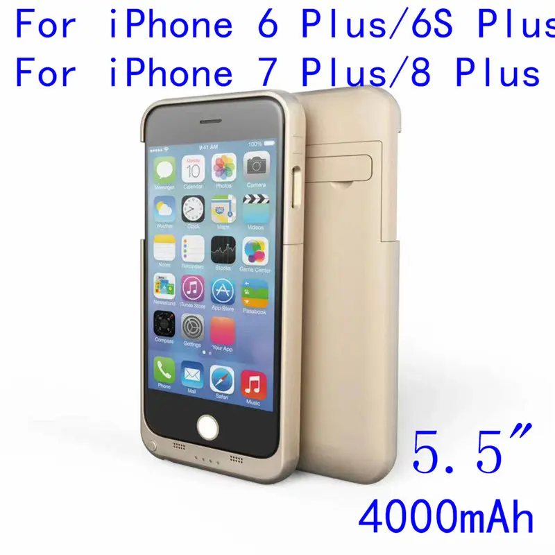 3000/4000mAh Аккумулятор Чехол для iPhone 7 8 6 6s power Bank Charing Чехлы для iPhone 6 6s 7 8 Plus зарядное устройство чехол задняя крышка - Цвет: 5.5inch-Gold