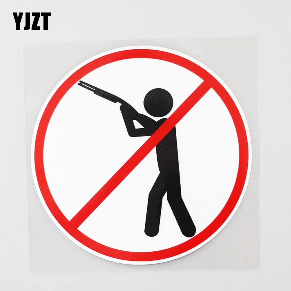 Yjzt 12.2Cm X 12.2Cm Ban Stop Sign No Hunt No Close Decal Pvc Car Sticker 12C-0230