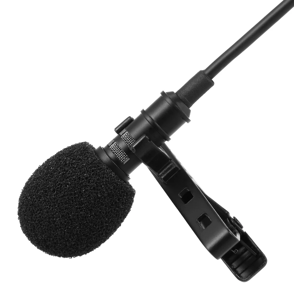 Mini Collar Microphone 1.5m Wires Clip Lapel 3.5mm Microphone High Sensitivity Mic with Storage Bag For Smart Phone Laptop PC