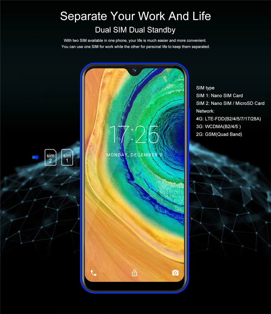 XGODY mate 30 4G смартфон Android 9,0 6,2" экран капли 3G 32G MTK6737 четырехъядерный 8 Мп 2850 мАч разблокировка лица ID мобильный телефон