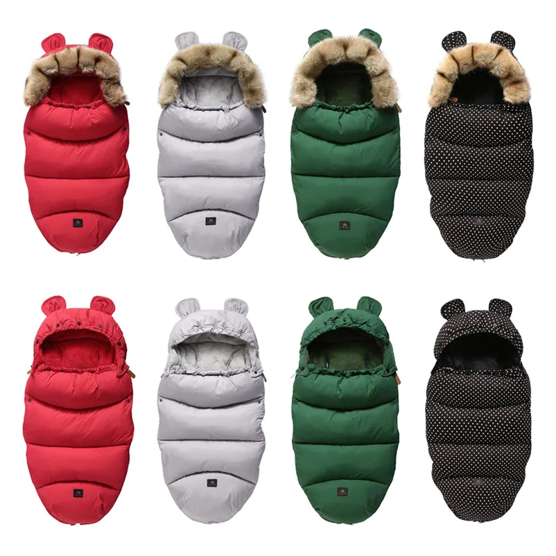 Зимний детский спальный мешок коляска зимние ветрозащитные толстые спальные