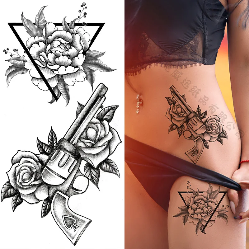 12 pçs/lote mão rosa tatuagem adesivo à prova dsmall água pequena bug  borboleta flor tatuagens cobra folha peônia lavanda meninas maquiagem  feminina - AliExpress