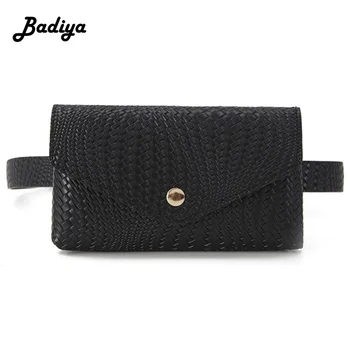 

Casual Women Waist Paks PU Leather Personlity Plaid for Travel Crossbody Bag Large Capacity Phone Coin Card Purse Lady Fanny Bag