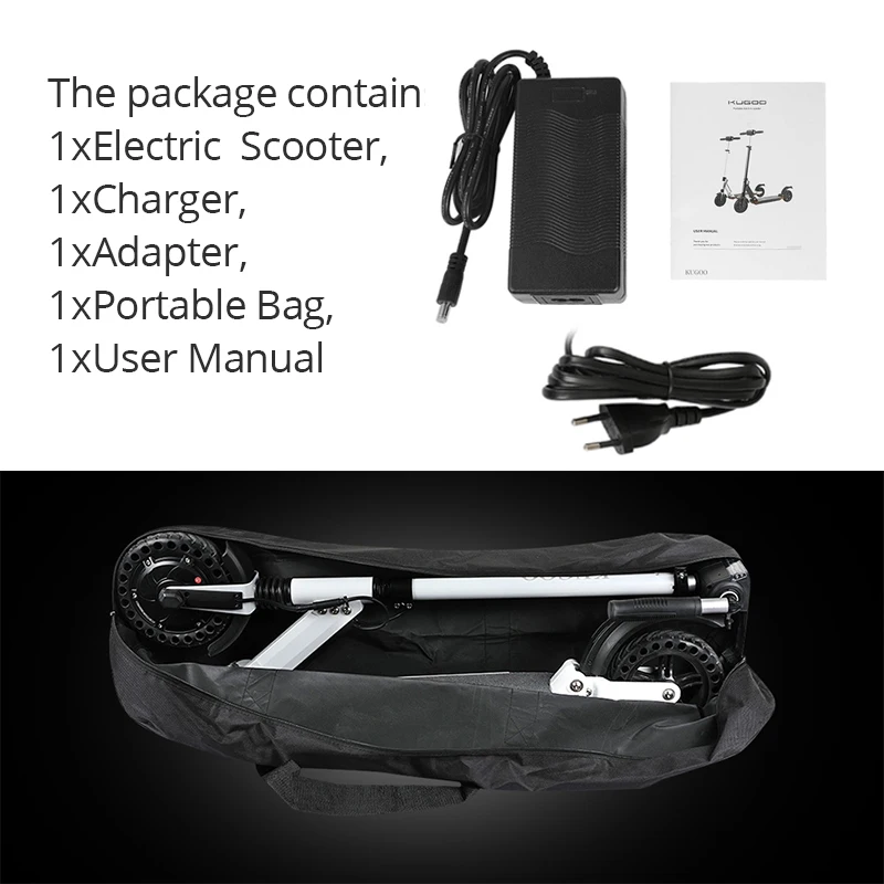 Clearance KUGOO S1 PRO Folding Electric Scooter 8 Inch Solid Honeycomb Explosion-proof Tire 350W Motor LCD Display Screen with Carry Bag 5