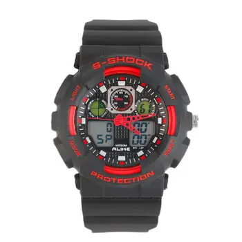 

Rubber Strap Digital Watch Quartz Analog Watch Wristwatch with Yellow, White, Blue, Red, Orange color Hot Selling Outdoor Watch