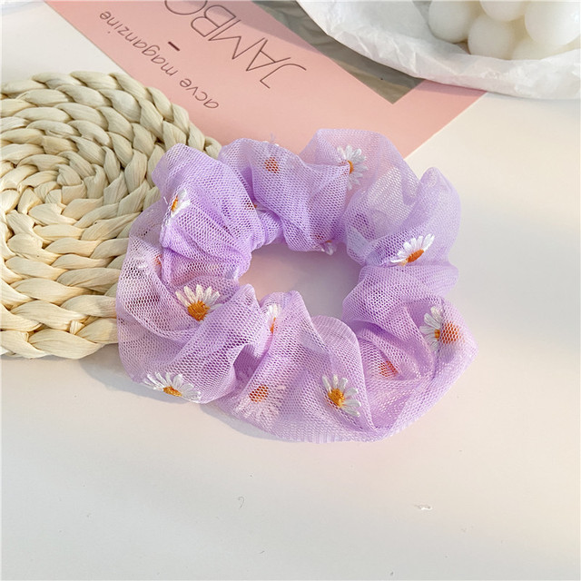 Silk Rainbow Scrunchies For Women Girls Gum Hair Tie 1PCS Hair Rope Rubber Bands Ponytail Hold Hair Accessories