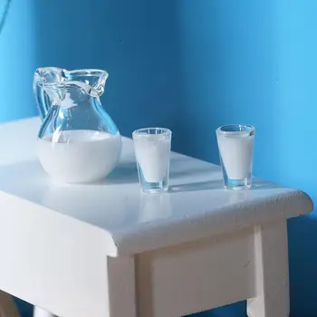 

Miniature Model Toy Simulation Mini Juice/milk Jug Combination For Doll House Model 1/12 Toys Decoration Accessories Dollho A8N3