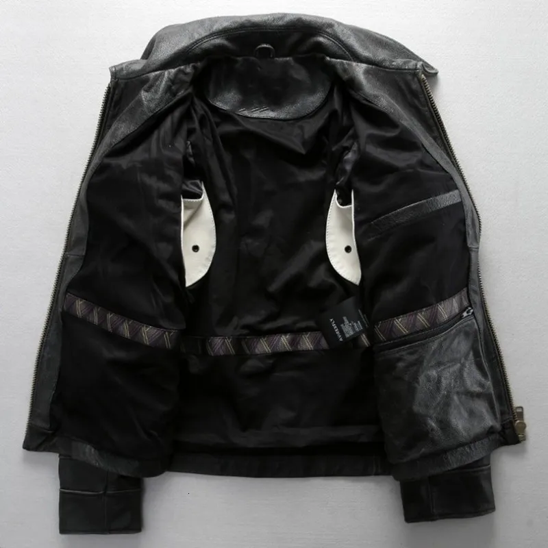 

New Avirex Fly Real Leather Jacket David Backham Style Turn Down Collar Skin Wind Jacket Men's Leather Coat Motorcycle Jackets