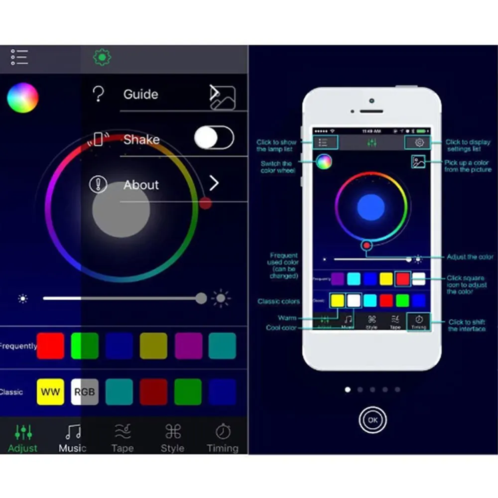6 м автомобильное Внутреннее освещение Светодиодная лента Водонепроницаемая RGB многоцветная Голосовая музыка управление Автомобильный светодиодный неоновый светильник s комплект атмосферный светильник