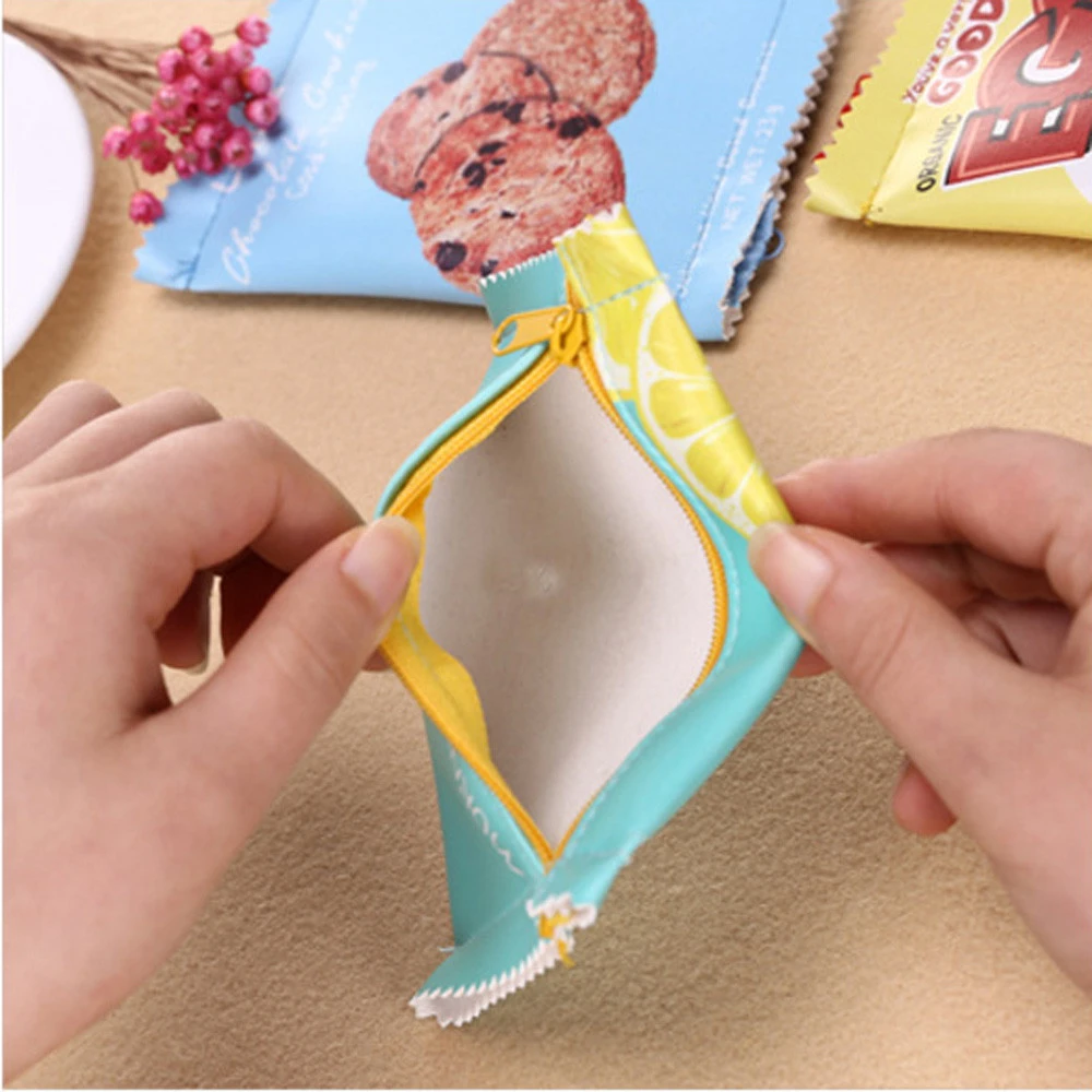 Wallet Female Zipper Wallets Girls Multiple Styl Creative Candy Snacks Coin Purse PU Leather Zipper Ladies Handbags Carteira 815