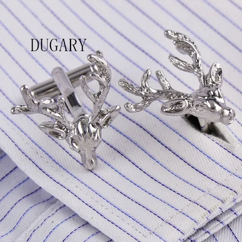 

DUGARY Jewelry shirt cufflinks for mens Brand deer enamel Cuff link Wholesale Wedding Buttons High Quality Free Shipping