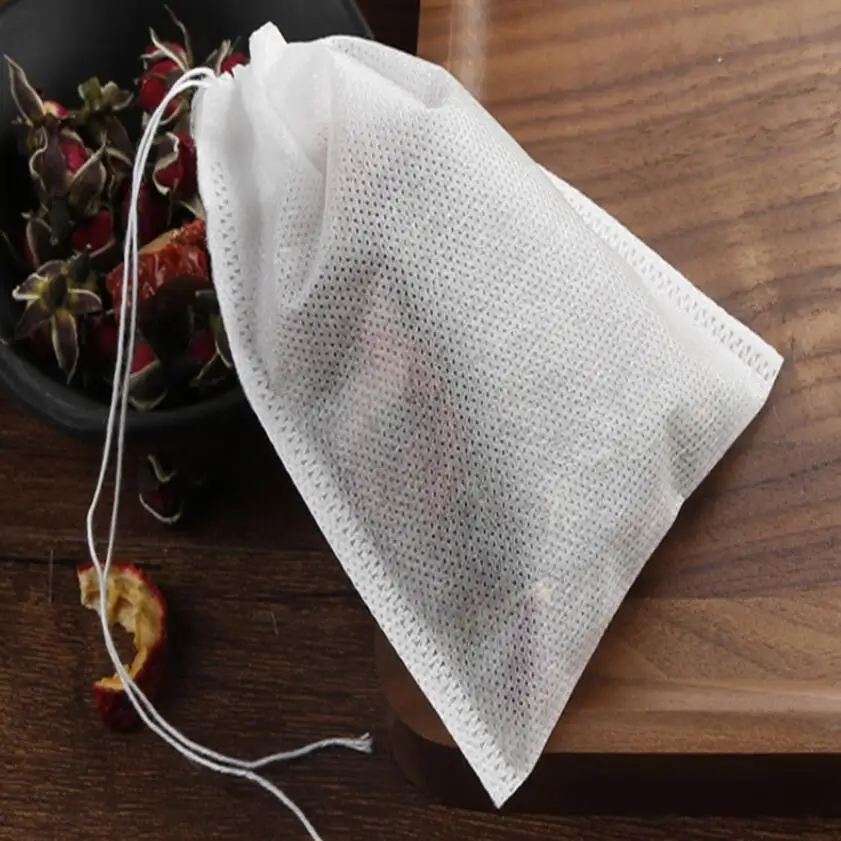 500pcs Tea Bag 6 X 8 5 X 7CM Empty Scented With String Heal Seal Filter Disposable Tea Bags for Herb Green