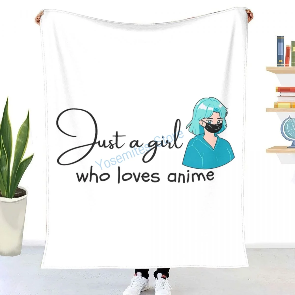 

Just A Girl Who Loves Anime Throw Blanket Winter flannel bedspreads, bed sheets, blankets on cars and sofas, sofa covers