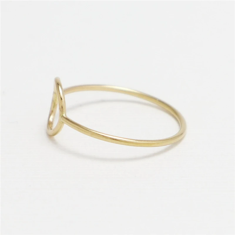 14K 골드 채워진 10mm 오픈 서클 링 Boho 미니멀리스트 너클 링 골드 쥬얼리 Anillos Mujer 골드 액세서리 여성용 반지