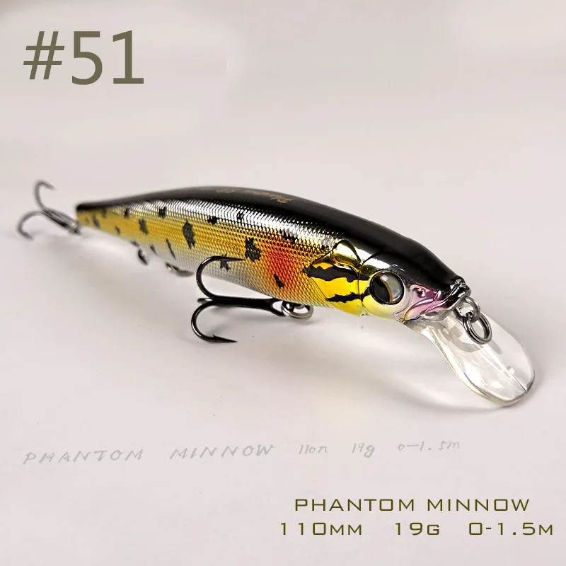 Новая приманка TH110 suspension Minnow 110 мм 19 г Джеркбейт качающийся, искусственный рыболовный Приманка для морской окуня форели окуня Щука приманка для рыбы суспендер воблер - Цвет: Color 51