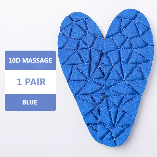 2022 New Memory Foam Orthopedic Insoles For Shoes Women Men Flat Feet Arch Support Massage Plantar Fasciitis Sports Pad Insole Blue