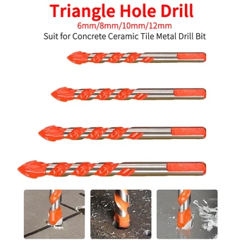 

Ceramic Glass Hole Wall Cobalt Triangle Twist Spiral Bit Triangle Shank Drill Tile Concrete Drill Bit Tool 6mm/8mm/10mm/12mm