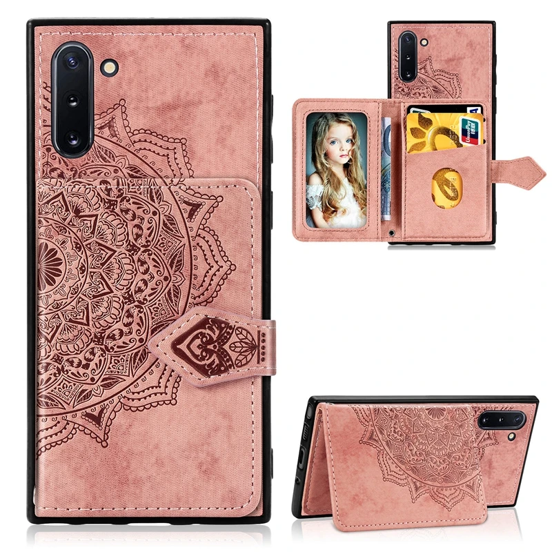 Для samsung Note 10 S10 A60 A10S A20S M30S A10 A70 A30 A40 карман для ID карты Чехол Datura цветочный кошелек кожаный чехол-держатель 1 шт