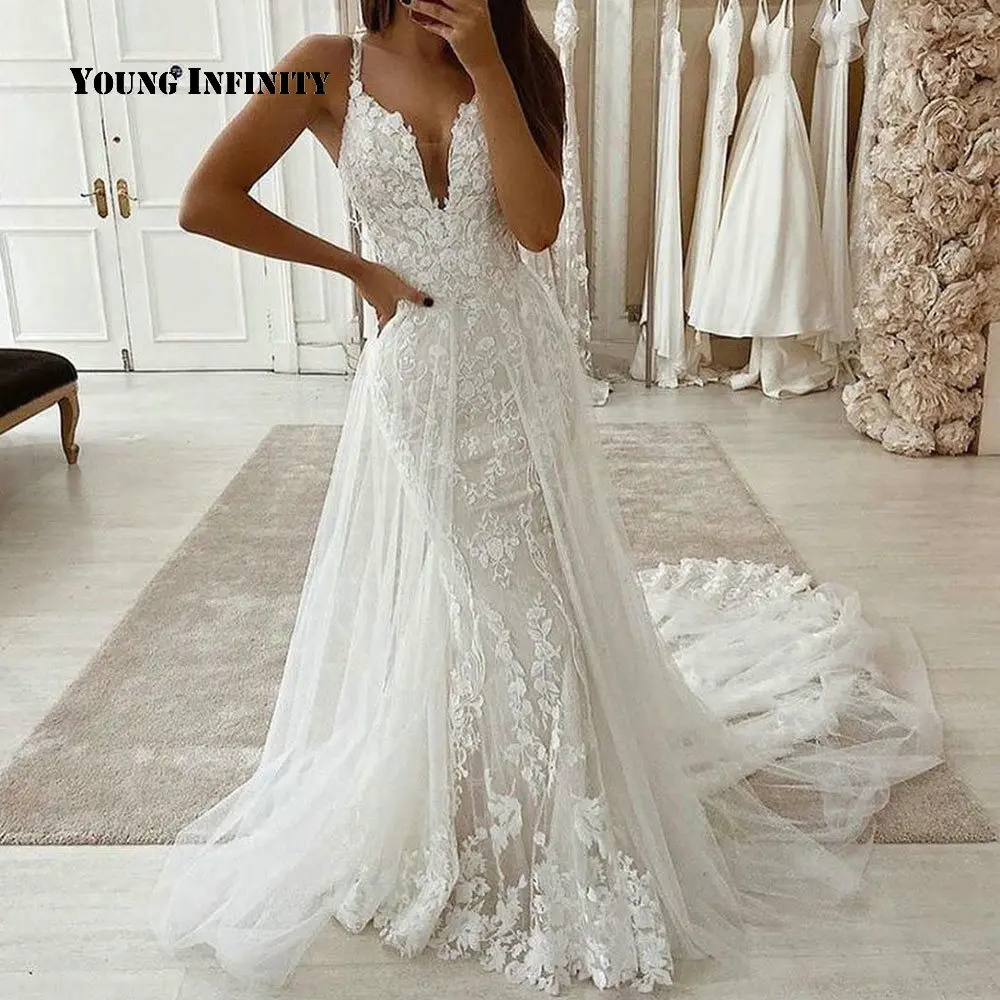 Backless Wedding Dress 2021 Overskirt 