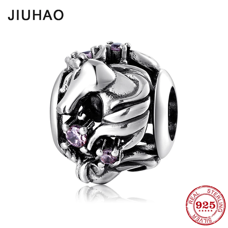 

925 silver Lucky unicorn Charms fashion jewelry womens accessories Zircon Valentine's Day Fit Original Pandora Charms Bracelets