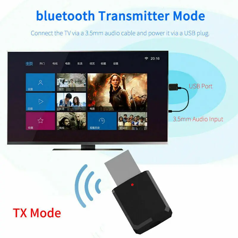 USB Bluetooth 5,0 аудио передатчик приемник беспроводной адаптер для ТВ PC Автомобильный дополнительный громкоговоритель