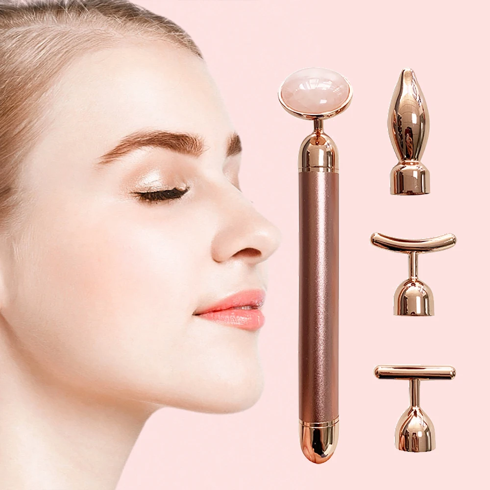 

24k Gold Beauty Bar Facial Massager Anti-aging Skin Lifting Removing Wrinkles Face Care Tools V Shape Face Slimming Device