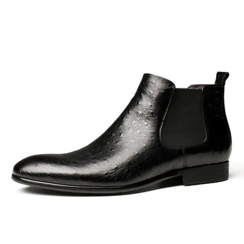 

Botas Hombre Short Men Leather Boots Men Botines Men Ankle Boots Pointed Toe Genuine Leather Cow Leather Full Grain Leather