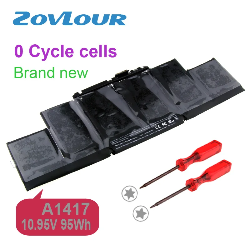 Zovlour Оригинальная батарея для Apple A1417 A1398(2012 Ранняя-2013 Версия) для MacBook Pro 1" retina подходит для ME665LL/A ME664LL/A