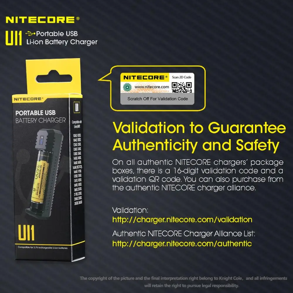 NITECORE UI1 Portable USB Li-ion Battery Charger DC 5V/1A 5W Li-ion/IMR 21700 Battery Recharger battery charger,battery charger adapter