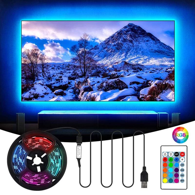 1M/2M/5M RGB LED Strip Lights SMD5050 Flexible USB Not Waterproof Light Backlight Tape 5V LRibbon Strips For Room | Освещение