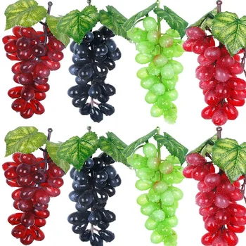 

8 Bunches Artificial Grapes in Black Purple Green for Vintage Wedding Favor Faux Fruit Props Home Table Decor Decoration