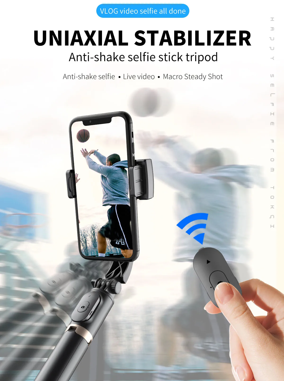 Gimbal portatile per smartphone Bluetooth stabilizzatore portatile con treppiede selfie stick Gimbal pieghevole per smartphone Xiaomi iPhone_voghion.com