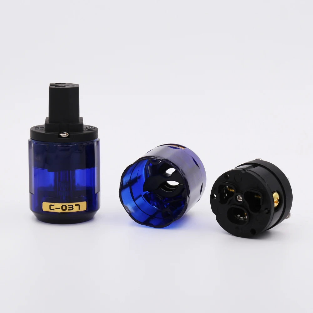 one pair Hifi audio P-037 Platinum Plated US Power plug + C-037 IEC Connecter DIY Power Cable