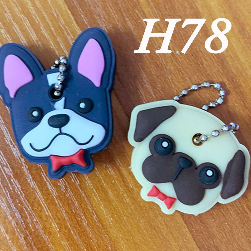 2 шт./компл. мультфильм аниме Pet брелок милый кот ключ крышка Кепки силиконовый Bago брелок с бульдогом для Для женщин подарочные брелки Porte Clef