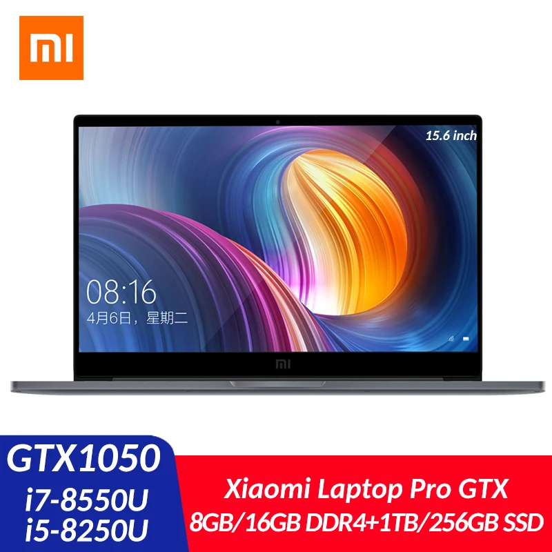 Оригинальный ноутбук Xiaomi Mi Pro 15 6-дюймовый GTX 6 Max-Q i7-8550U/i5-8250U 16 ГБ/8 ГБ ОЗУ 1050 ГБ/ТБ SSD