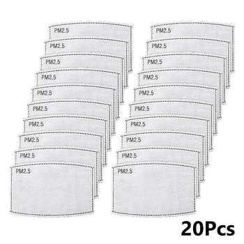 

20PCS 5 Layer PM2.5 Mask Filter Pads for Mask Filter Mouth Face Protective Skin Friendly Dustproof Pad