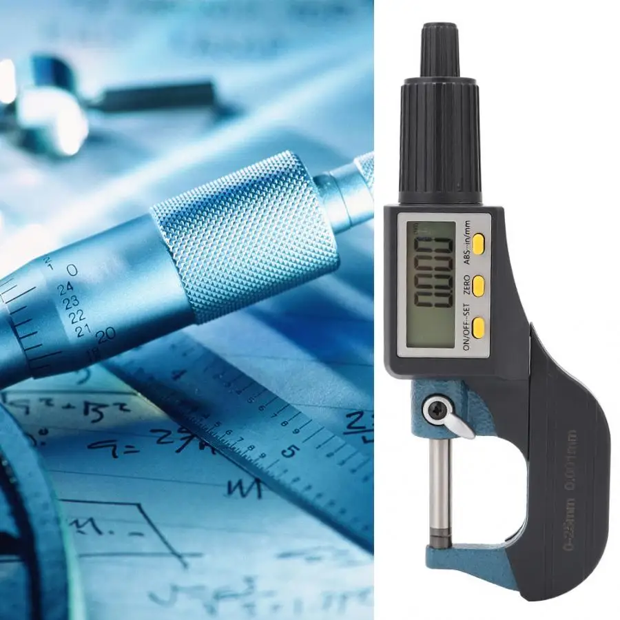 Micrometer Chrome Plated Alloy Digital Display High Accuracy Low Error 0.001mm Resolution Mikrometer | Инструменты