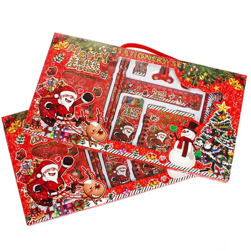 

Christmas Stationery Set Pencil Eraser Ruler Combination Primary School Holiday Christmas gift for child for Drawing writing