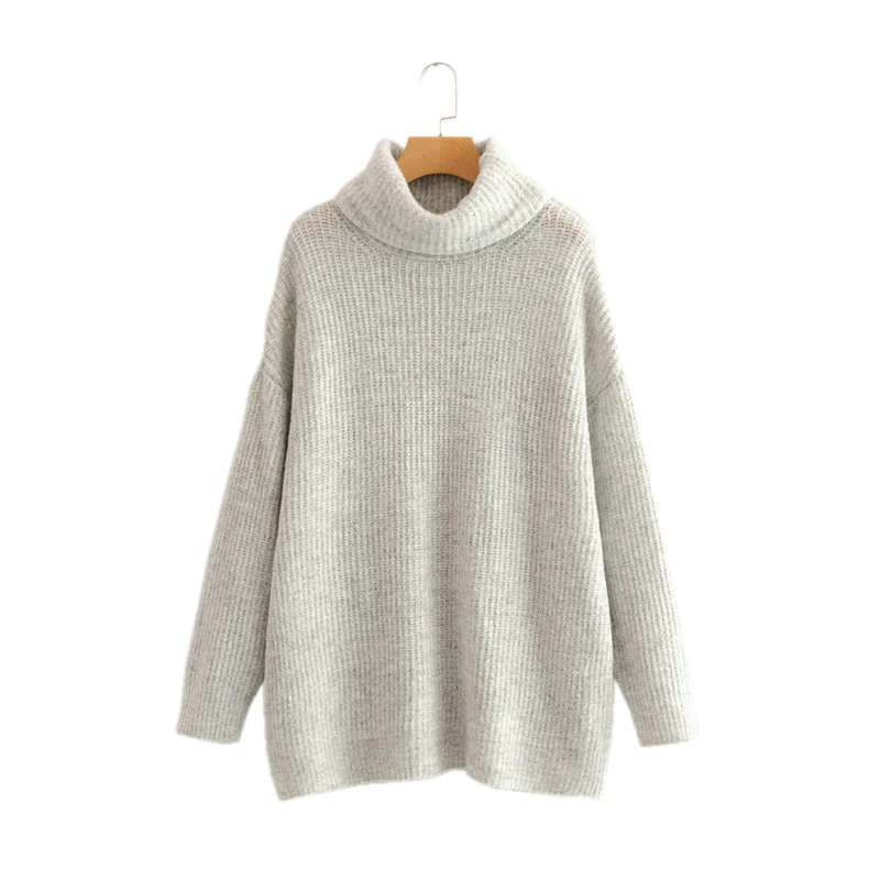 Women Jumpers Turtleneck Sweaters Oversize Winter Fashion 2021 Long Sweater Coat Batwing Sleeve Loose Casual Female Tops New | Женская