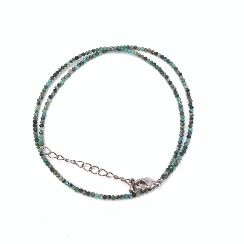 Cute and Simple Lapis Lazuli Crystal Quartz 2mm Mini Beads Pendant Necklace Handmade Nepal Jewelry Girls Choker Necklace