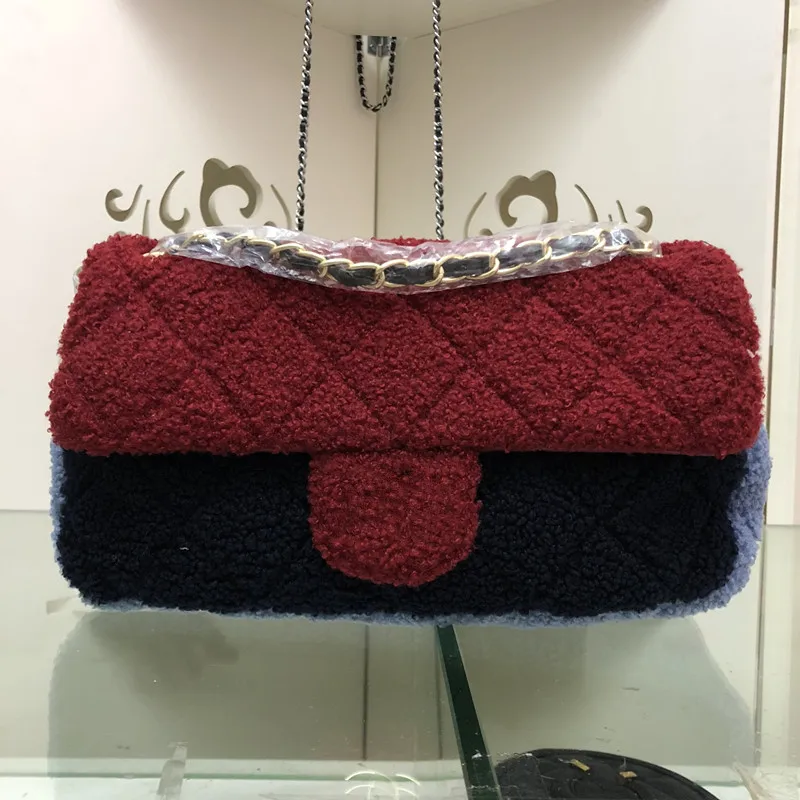 

2019 Winter New Cashmere Bags For Women Female Chain Bags Shoulder Messenger Crossbody Bags For Laides Brand Bags Mixed Colors