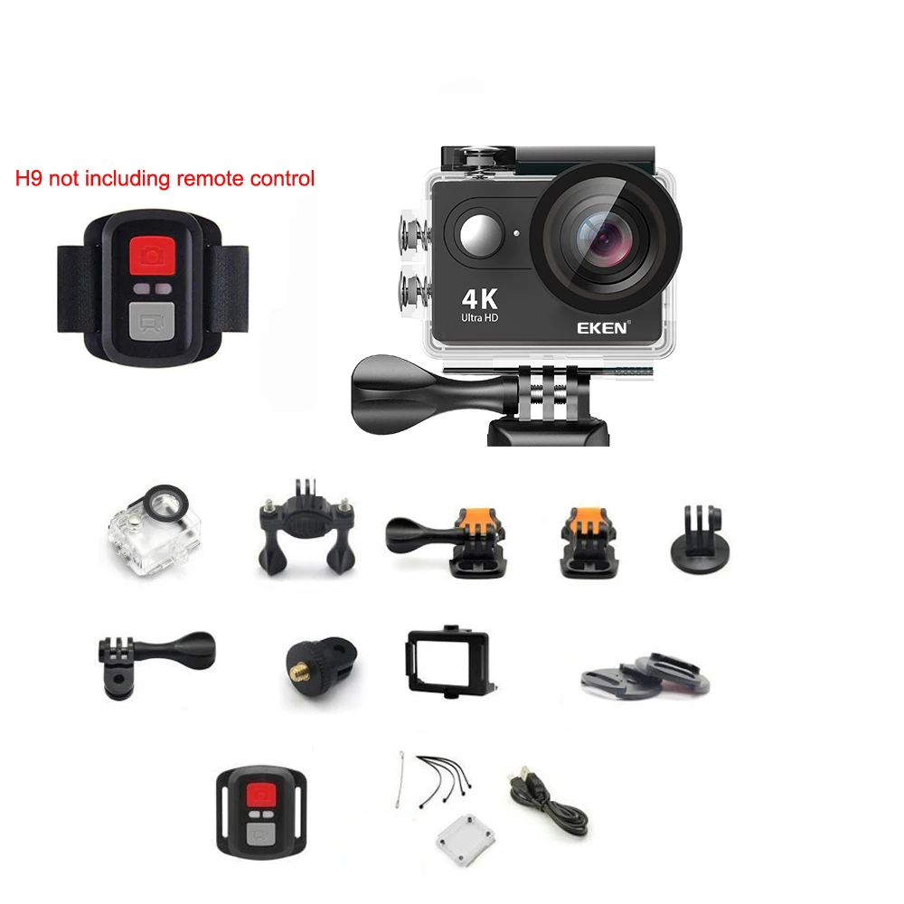 Оригинальная Экшн камера EKEN H9 / H9R Ultra HD 4K 30fps WiFi 2 0 дюйма 170D Подводная