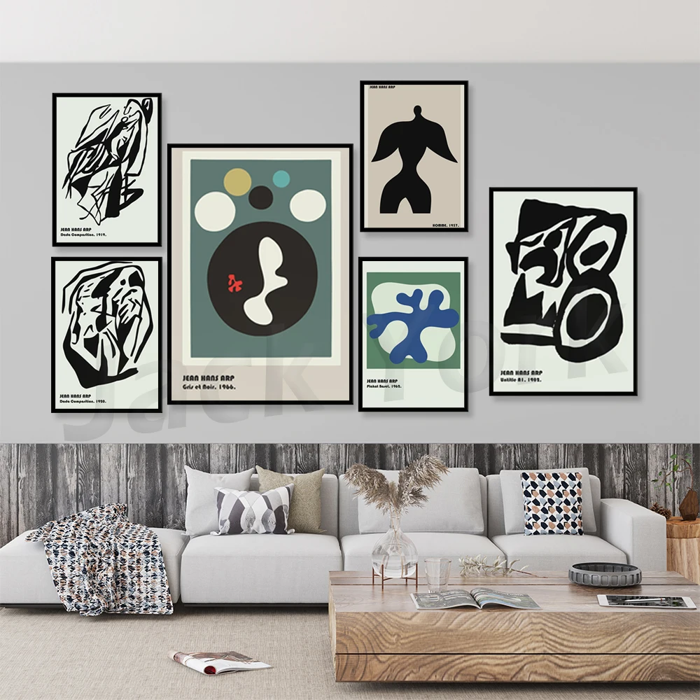 Jean Hans Arp Composizione Stampe, Edizione Thomas Press, Stampa Woodcut, 1982.