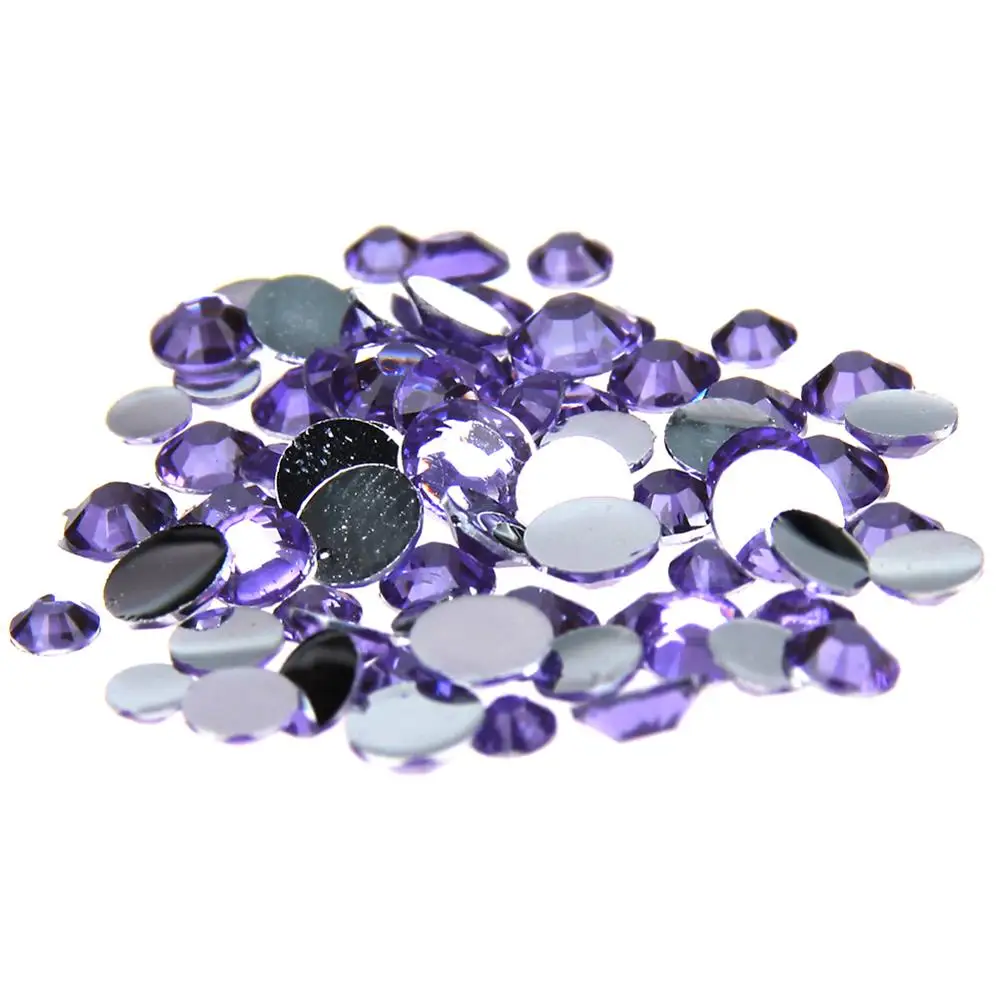 LIGHT PURPLE 4 мм/6 мм блестящие стразы с кристаллами для придания блеска бумажным карточкам для рукоделия для шитья одежды для ногтей исправление камней - Цвет: LIGHT PURPLE