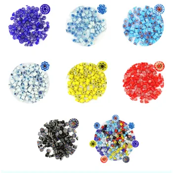 

100g/Set Flowers Fusing Glasses 7 Colors Beautiful Millefiori Glass Microwave Kiln Accessories for DIY Craft Decoration