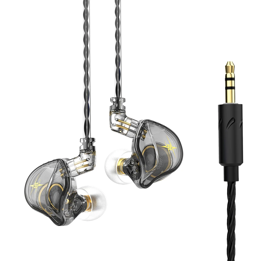 Qkz zxtイヤホンhifi銅ドライバー取り外し可能な有線ヘッドホン