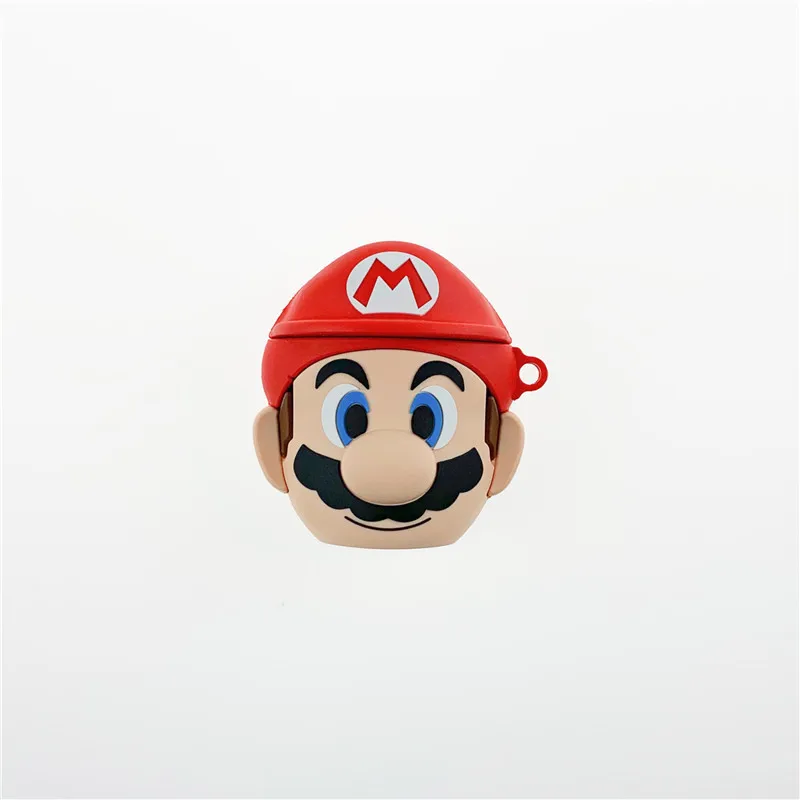 3D Silicone Cartoon Funny Coque Mario Mushroom Case for Air Pods 1 2 Earphone Cover Airpods Cases Funda Gamer Gift | Электроника