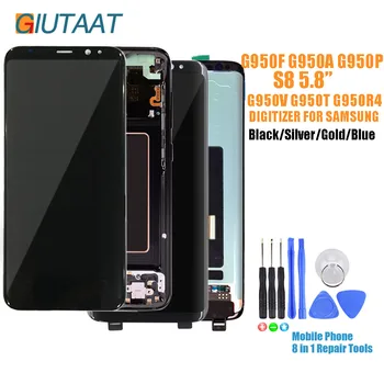 

LCD Display Touch Screen Digitizer Assembly Replacement + Frame for Samsung Galaxy S8 5.8” G950F G950A G950P G950V G950T G950R4