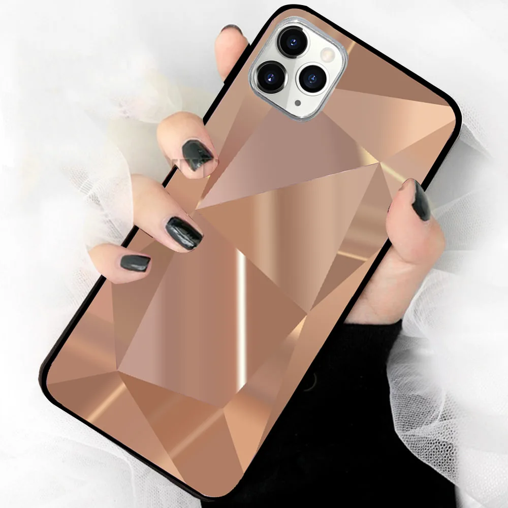 Лазерный мраморный геометрический чехол для IPhone 11 Pro XS MAX X XR 7 8 Plus SE2 Алмазный