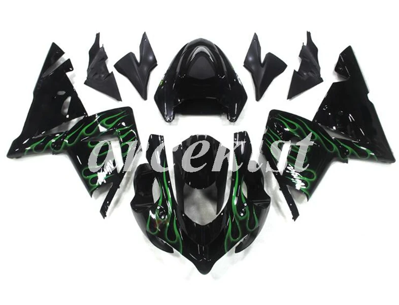 4 подарки ABS мотоцикл обтекатели комплект подходит для kawasaki Ninja ZX10R 2004 2005 04 05 10R ZX-10R тела набор Пламя Зеленый
